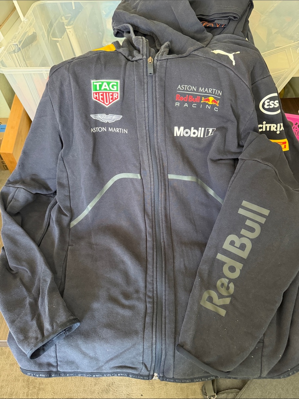 F1 Puma Black Pullover Hoodie euc
